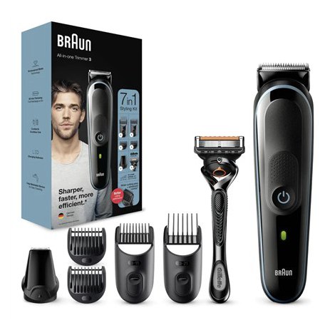 Braun | All-in-one trimmer | MGK3345 | Cordless and corded | Number of length steps 13 | Black/Blue - 2